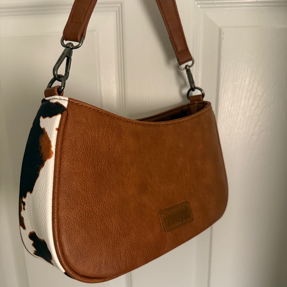 Wrangler Brown & Cow Print Shoulder Bag